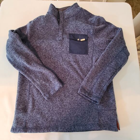 Woolrich 1/4 Snap Pullover Jacket Size Medium Blue - Picture 3 of 8